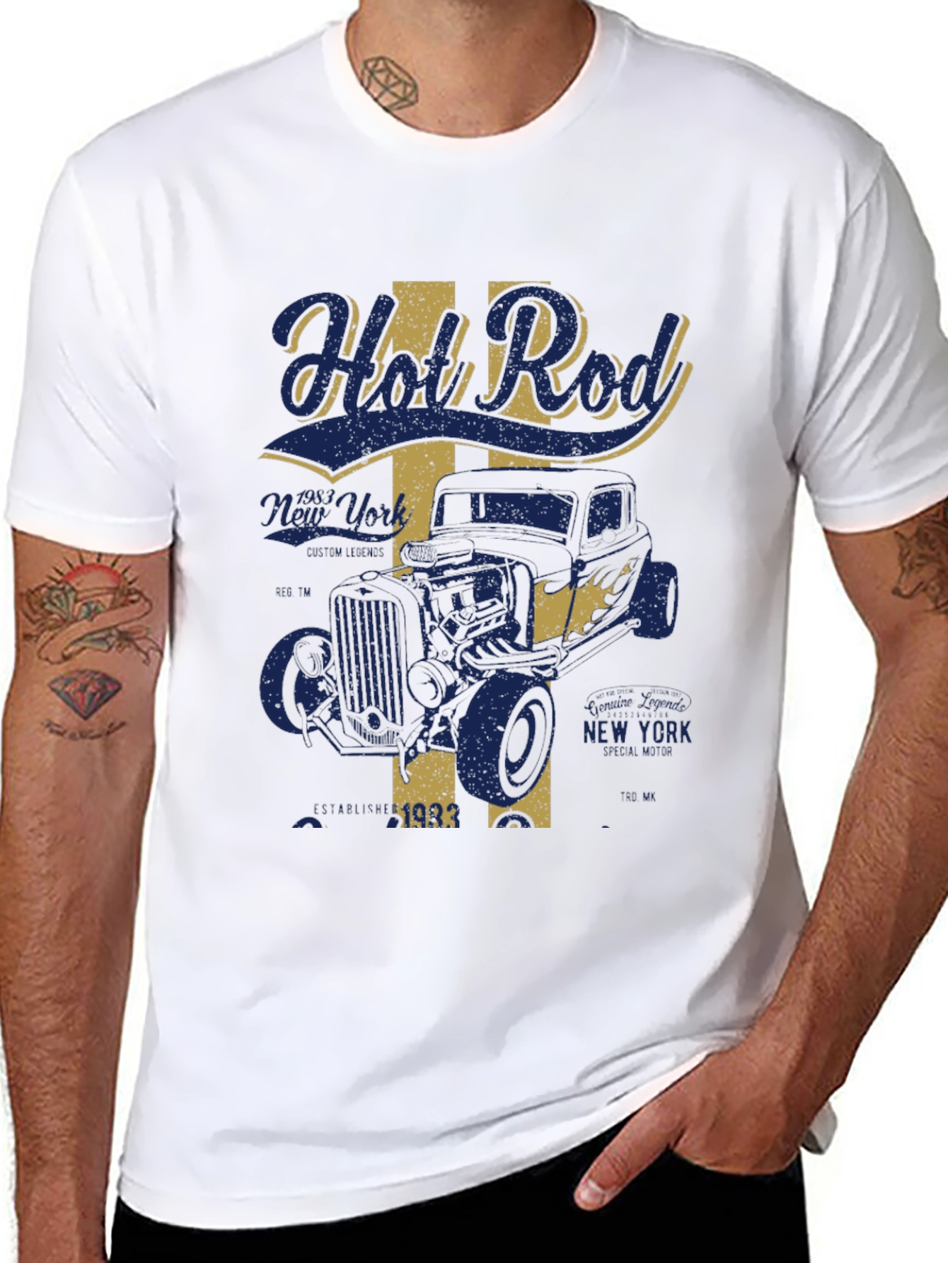 Black Vintage Hot Rod T-Shirt view 8