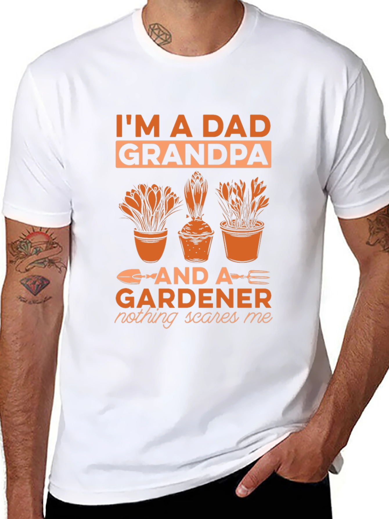 Black Dad Grandpa Gardener Graphic Tee view 8