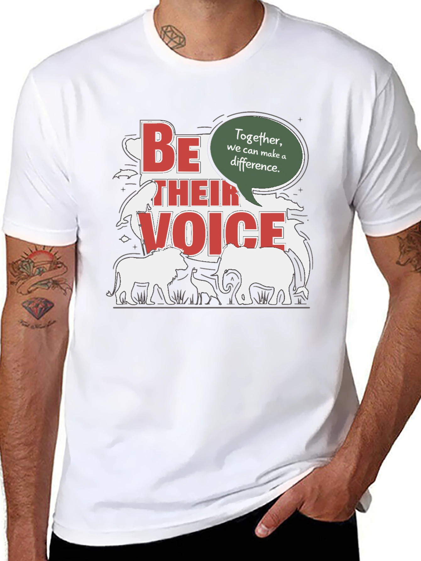 Black Be Their Voice T-Shirt - Animal Conservation Tee view 8