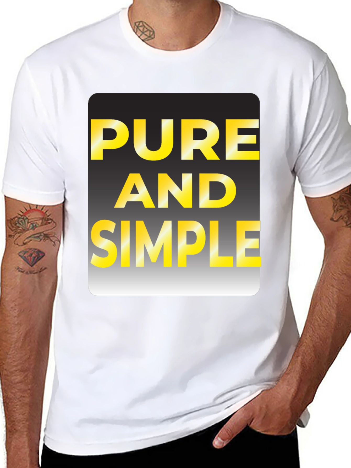Black Pure and Simple Black Graphic T-Shirt view 8