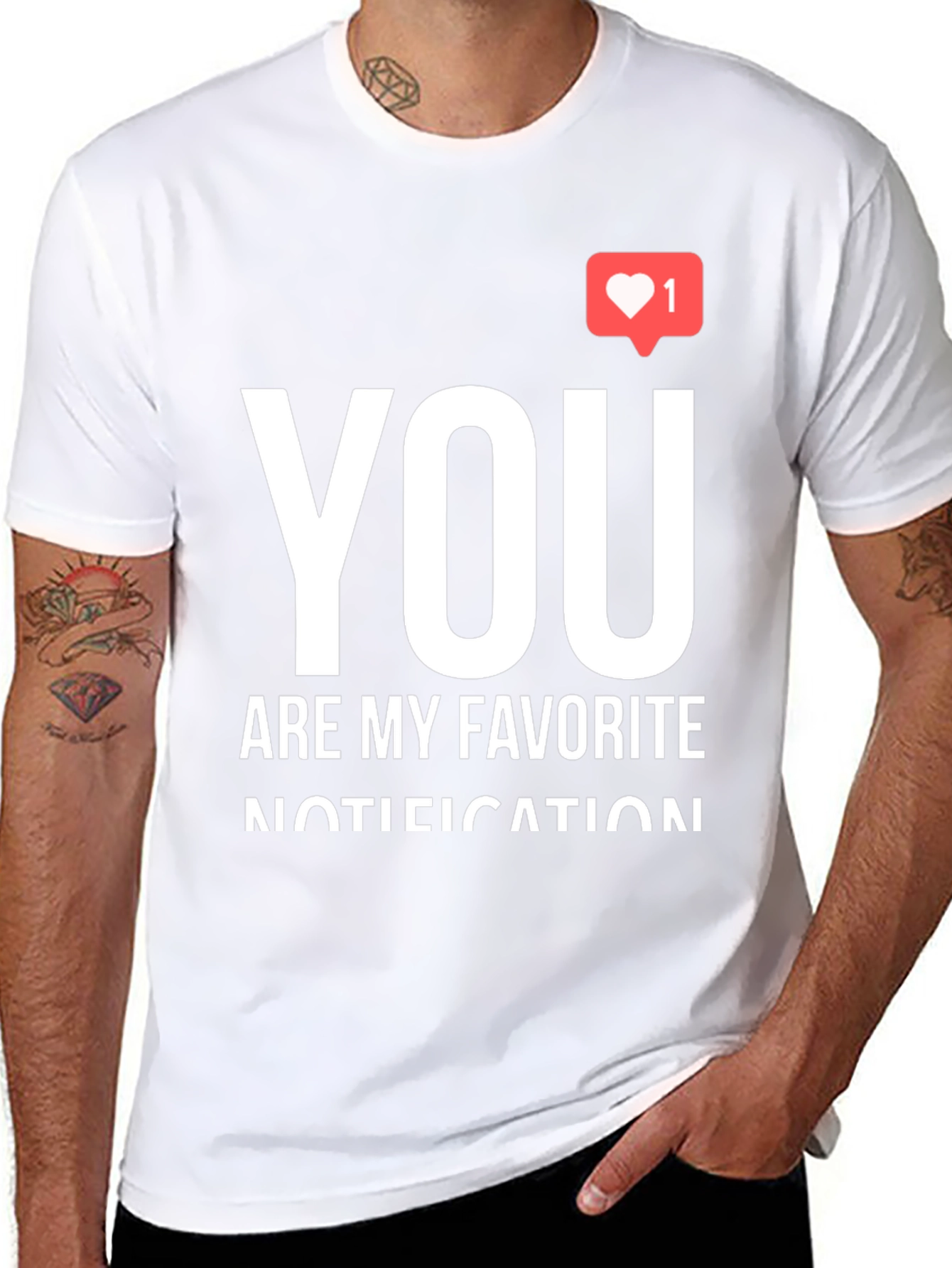 Black You Are My Favorite Notification Black Graphic Tee view 8