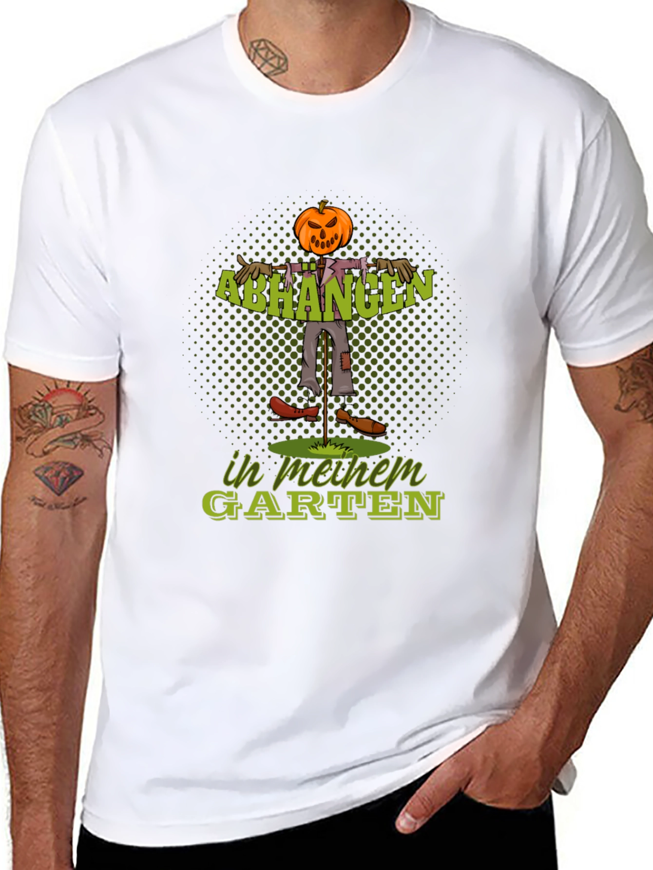 Black Halloween Scarecrow Pumpkin T-Shirt view 8