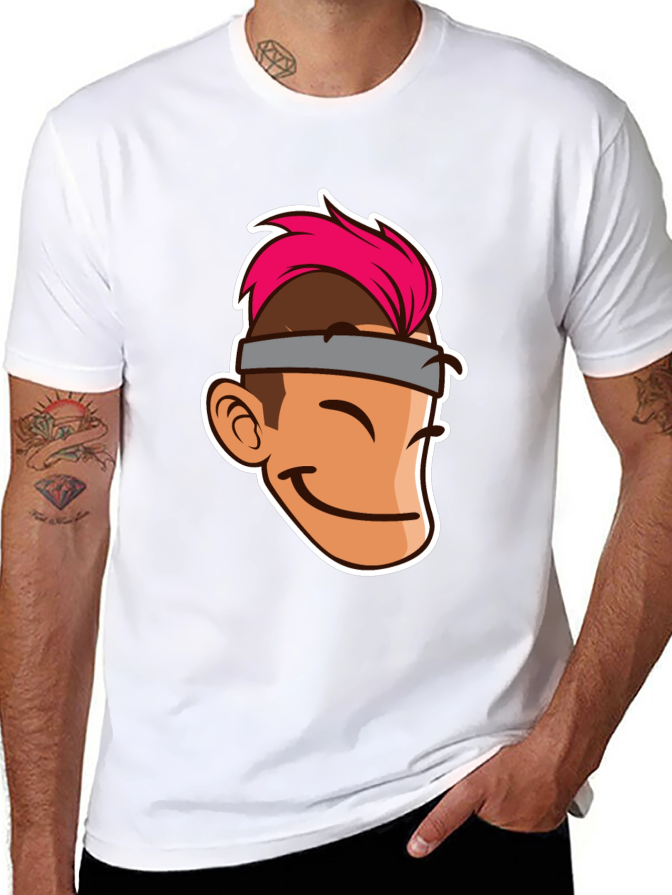 Black Cartoon Character Graphic Tee - Black T-Shirt view 8