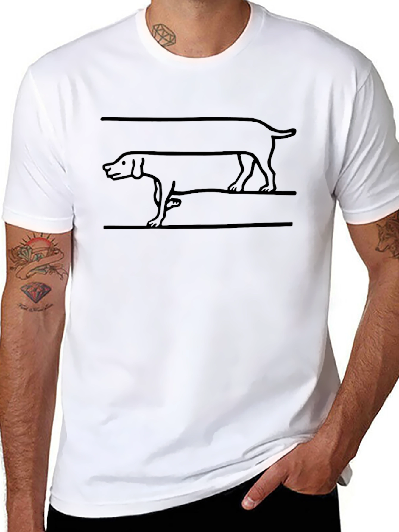 Black Dog Silhouette Graphic Tee - Unisex Black Shirt view 8