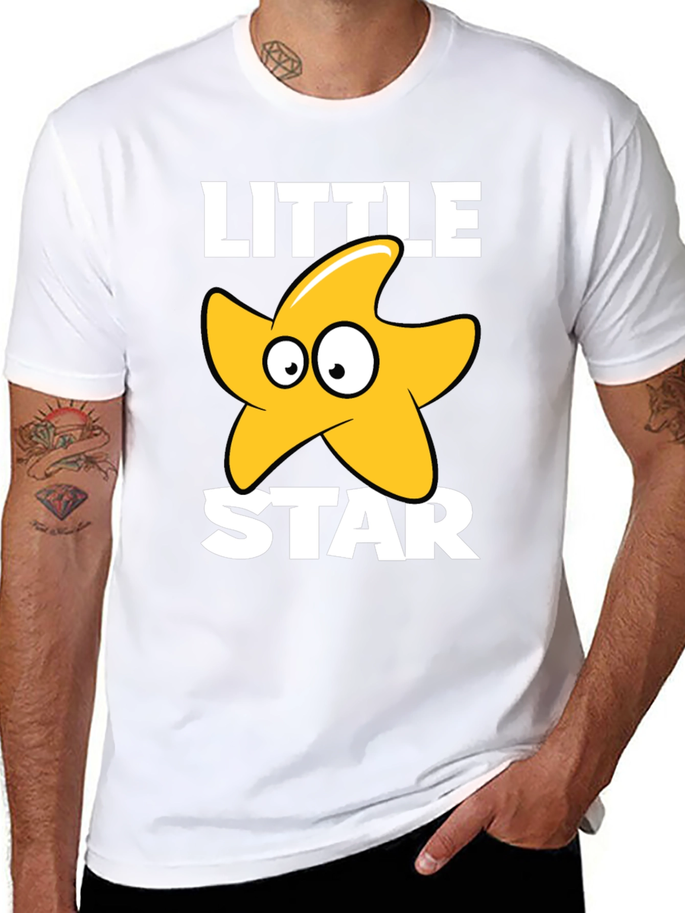 Black Cute 'Little Star' Graphic T-Shirt - Black view 8