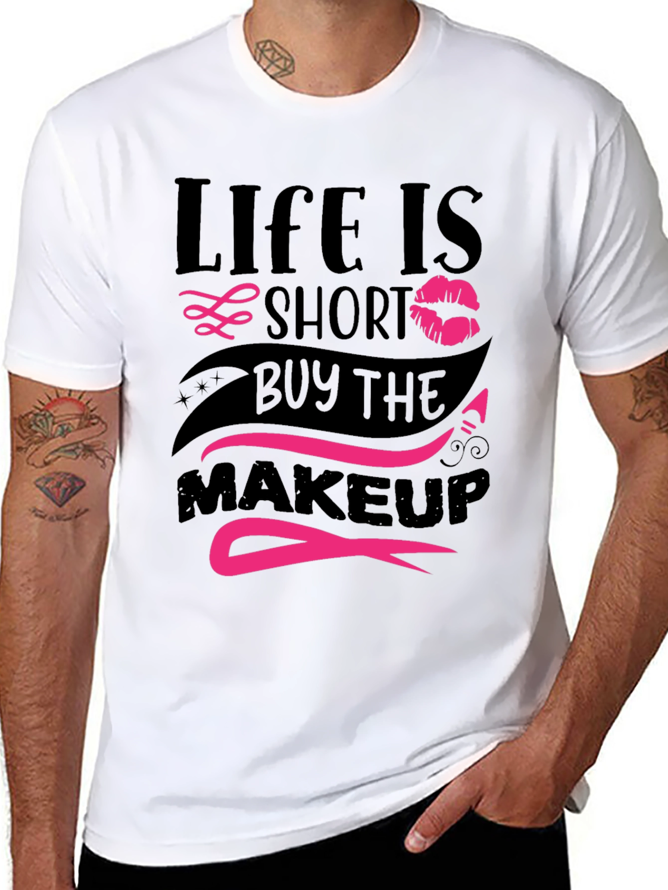 Black Life Is Short Makeup T-Shirt view 8