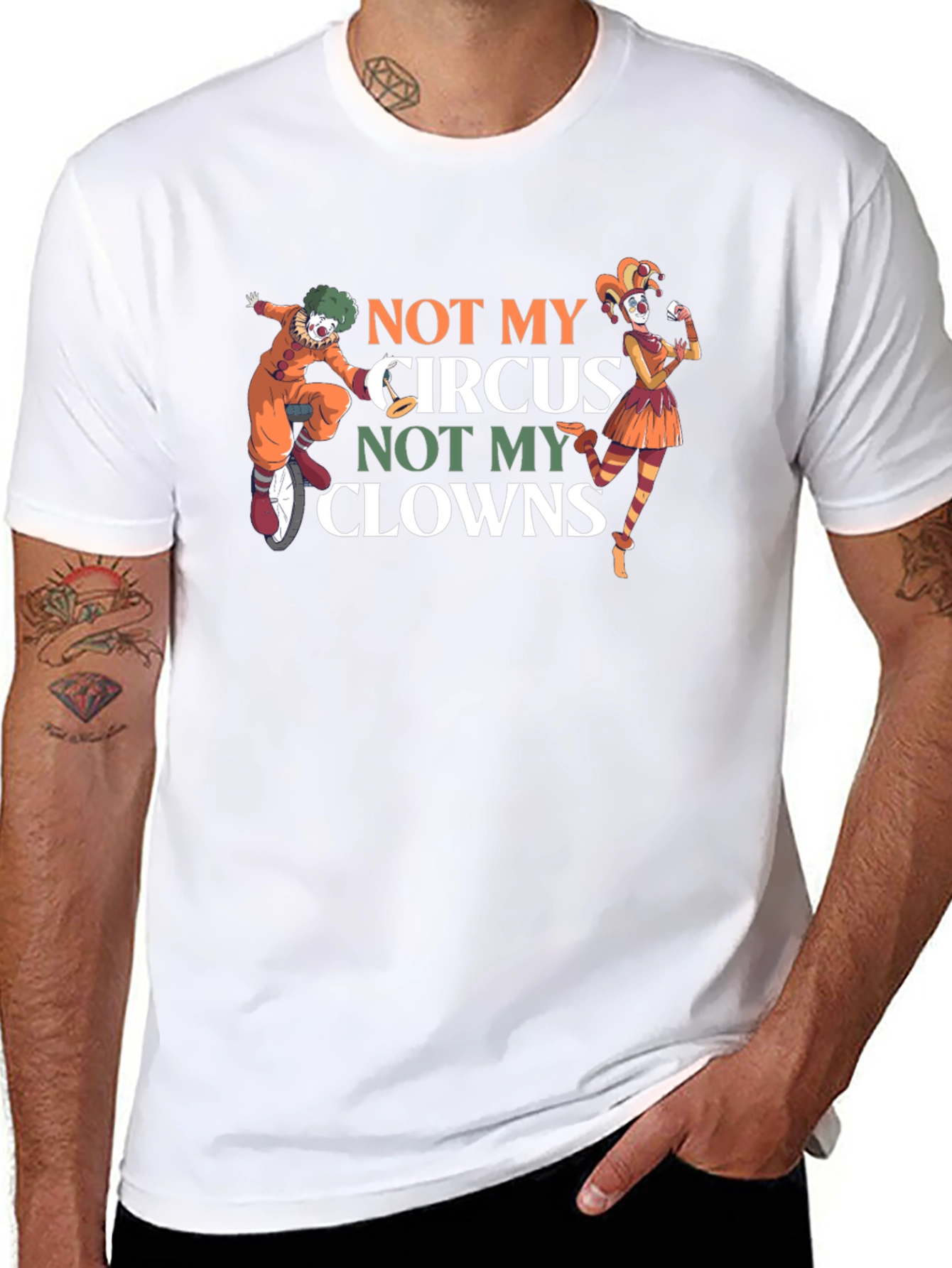 Black Not My Circus Not My Clowns Graphic T-Shirt view 8