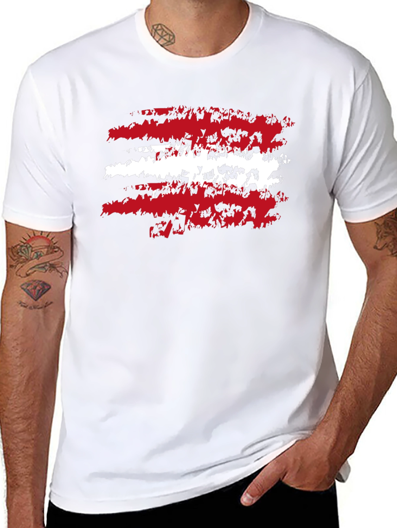Distressed Austria Flag Graphic T-Shirt - 8