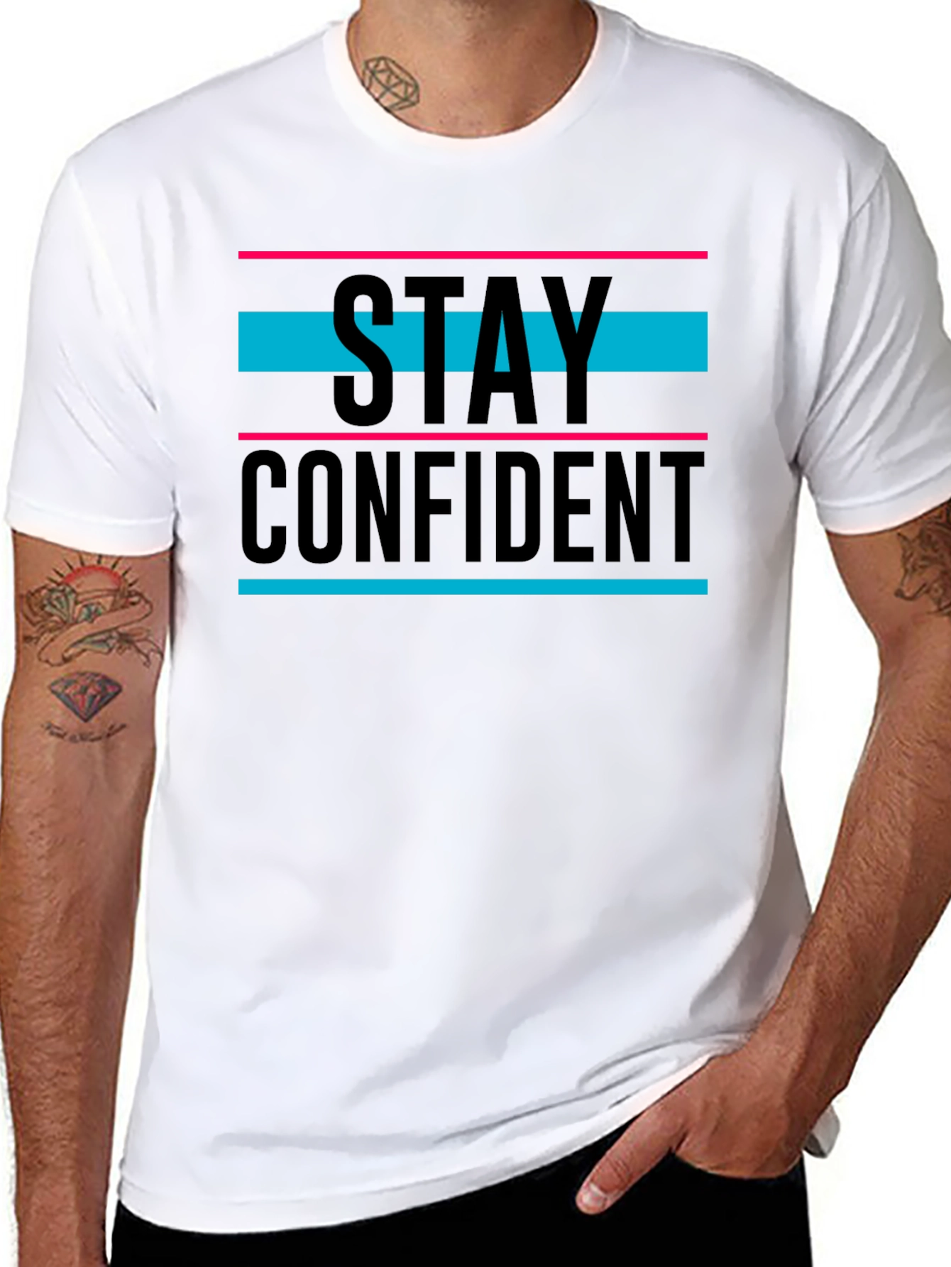 Black Stay Confident Graphic T-Shirt - Black view 8