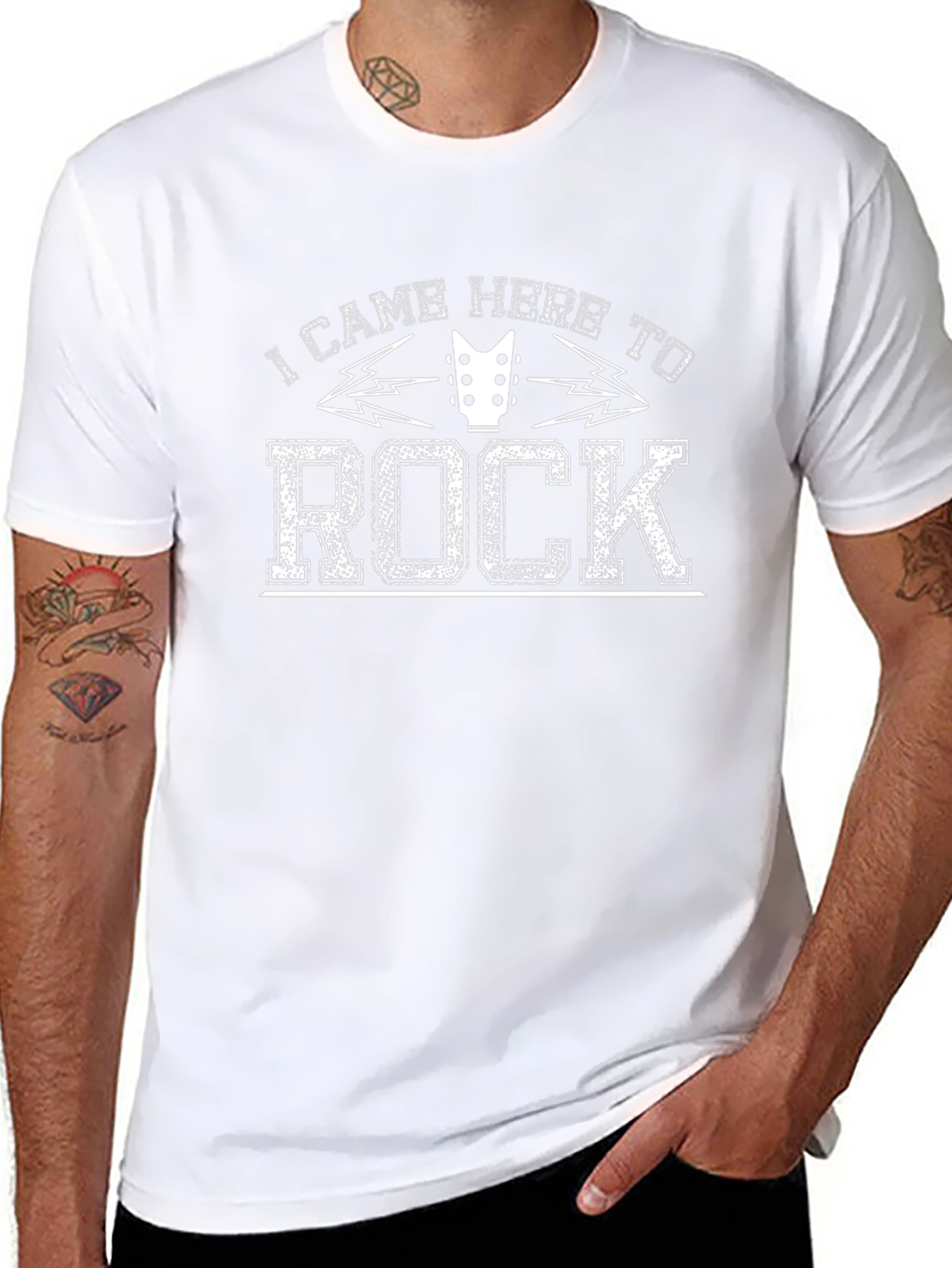 Black I Came Here To Rock T-Shirt view 8