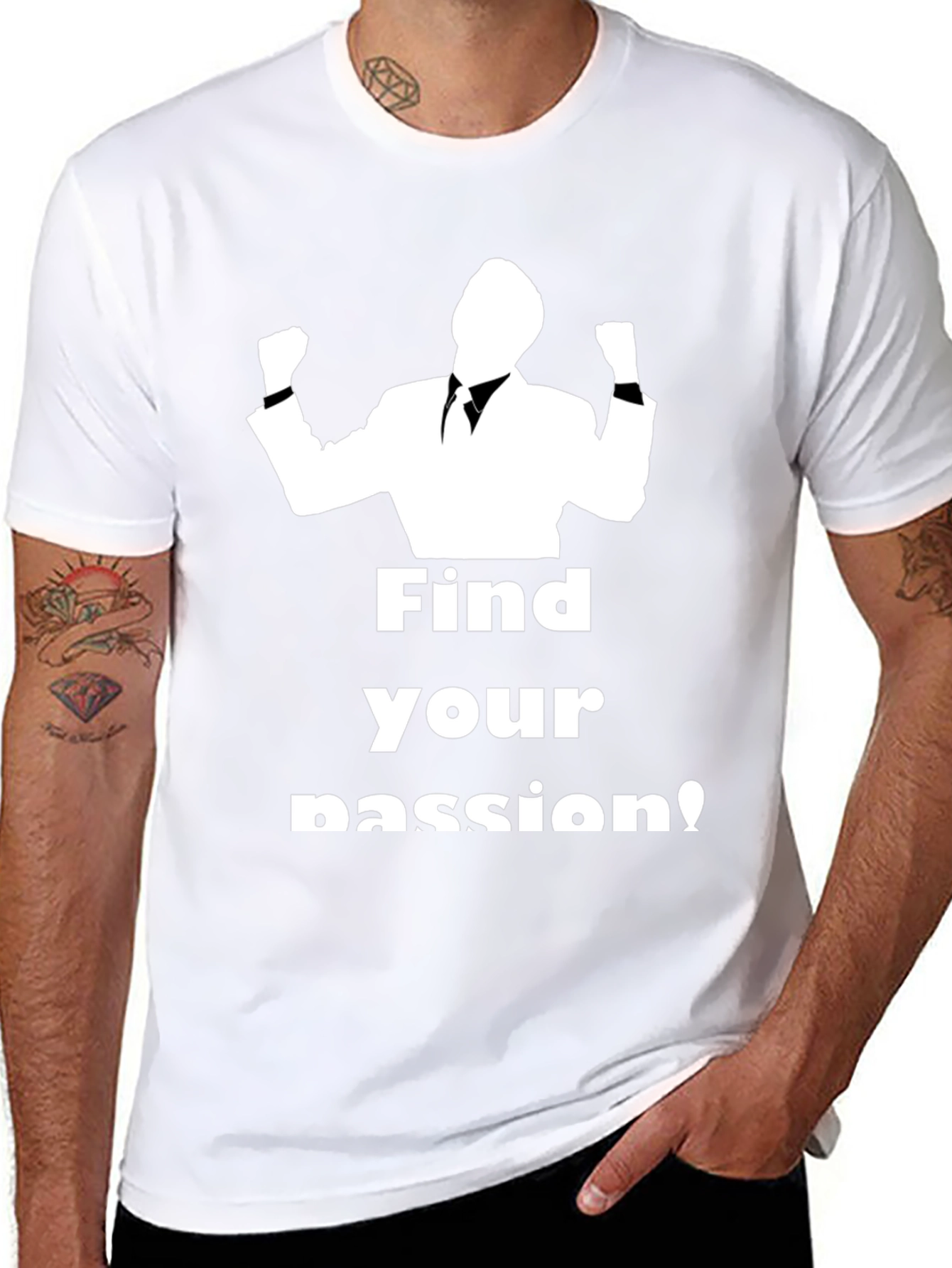 Black Find Your Passion Black Graphic T-Shirt view 8