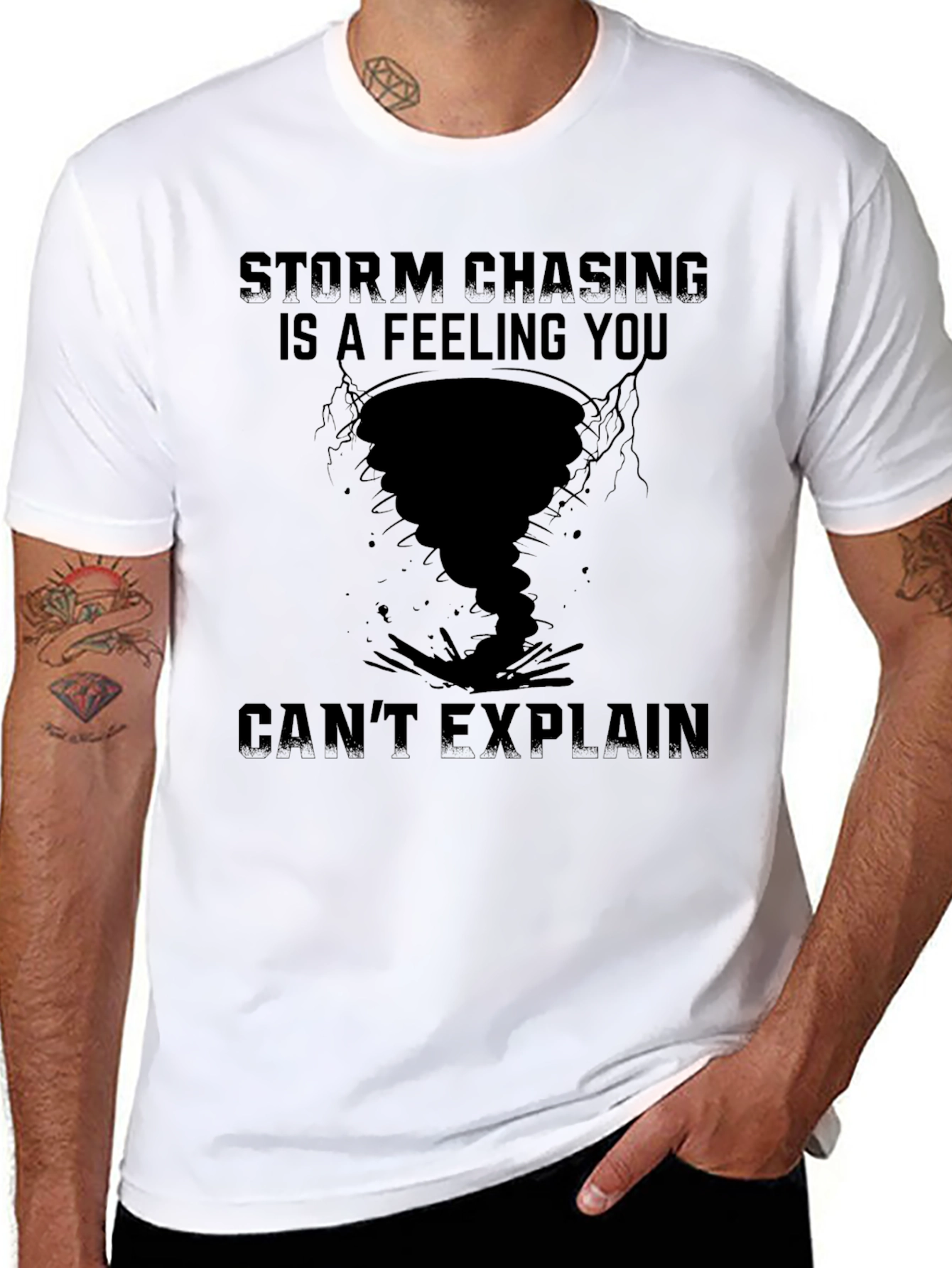 Black Storm Chasing T-Shirt - Weather Enthusiast Tee view 8