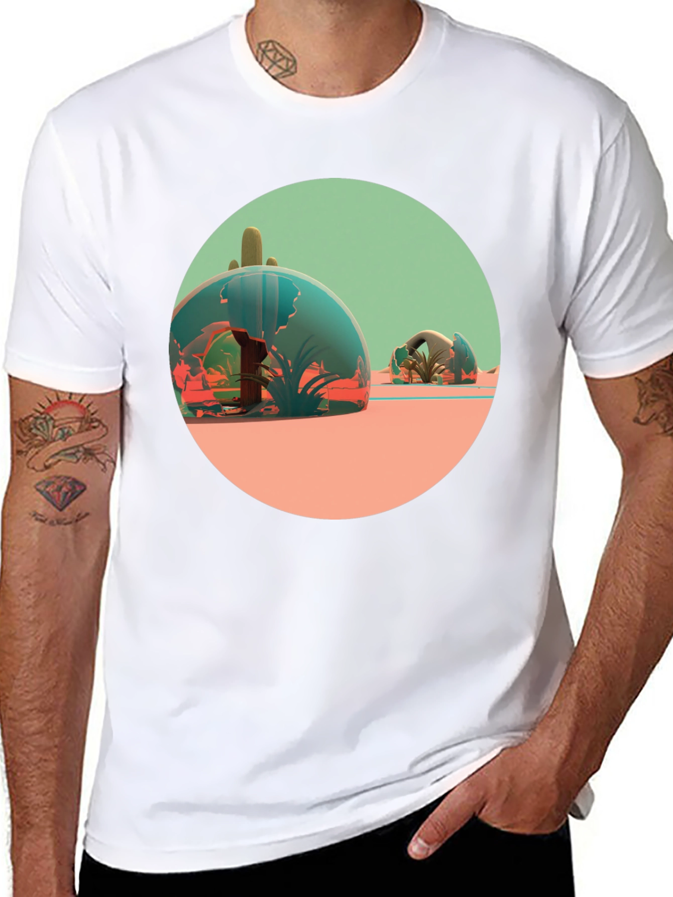 Black Desert Terrarium Graphic Tee - Black Cotton Blend view 8