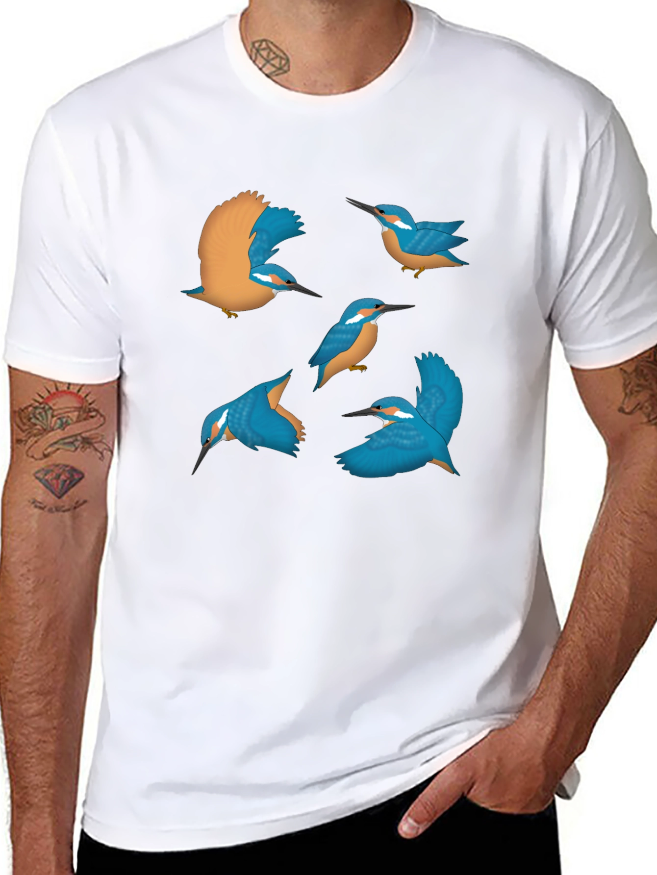 Black Kingfisher Graphic Tee - Nature Inspired Design view 8