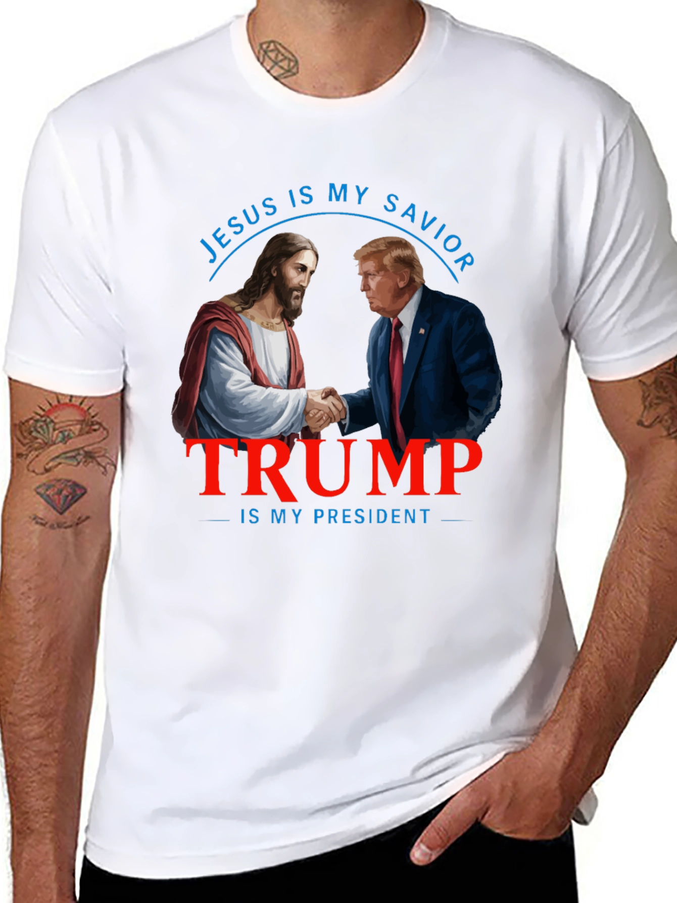 Black Jesus & Trump T-Shirt: Savior and President view 8