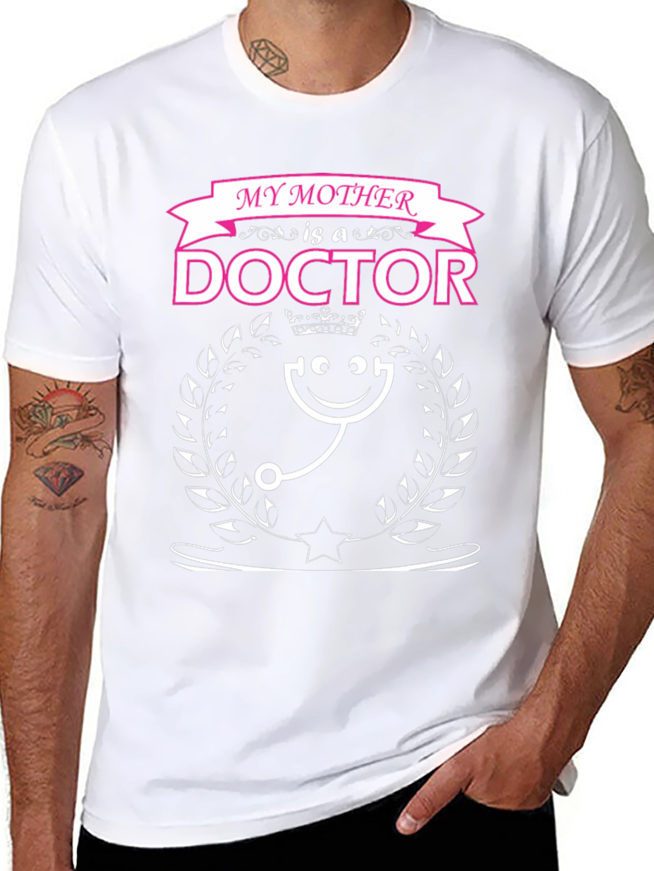 Black My Mother is a Doctor T-Shirt view 8