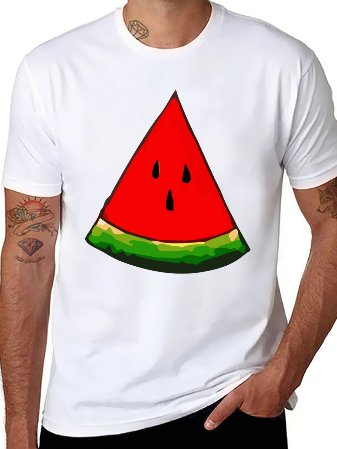 Black Watermelon Slice Graphic T-Shirt - Unisex Summer Style view 8
