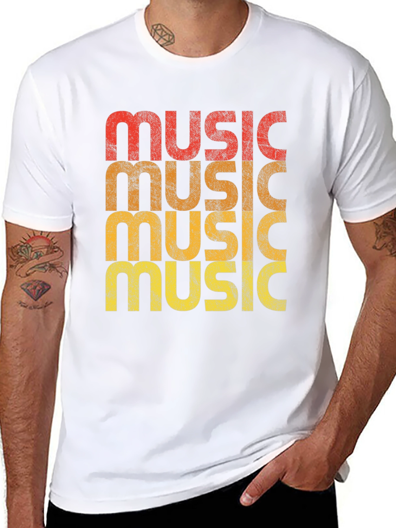 Black Retro Music Graphic T-Shirt view 8