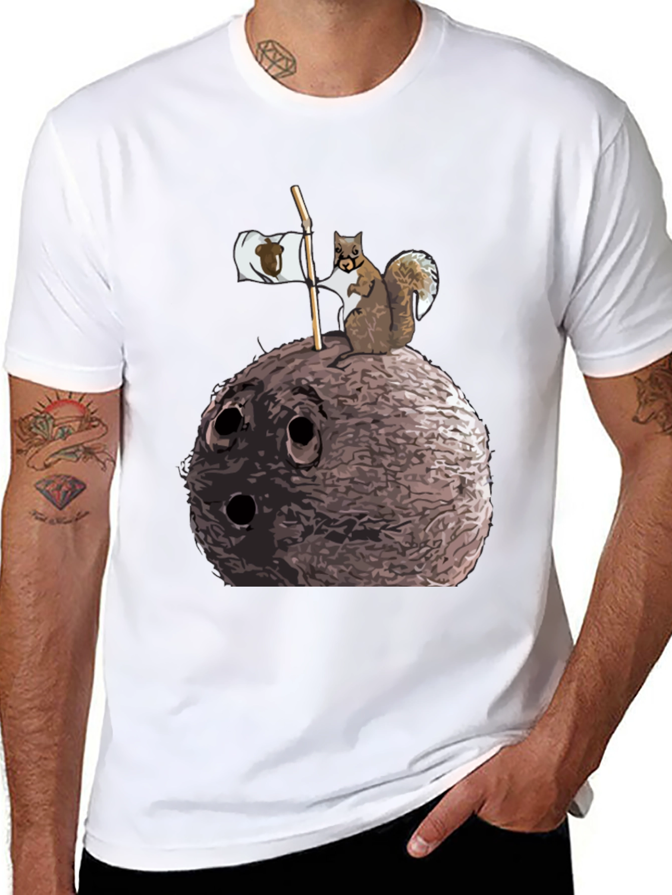 Black Nutty Squirrel Graphic Tee - Unique Humor view 8