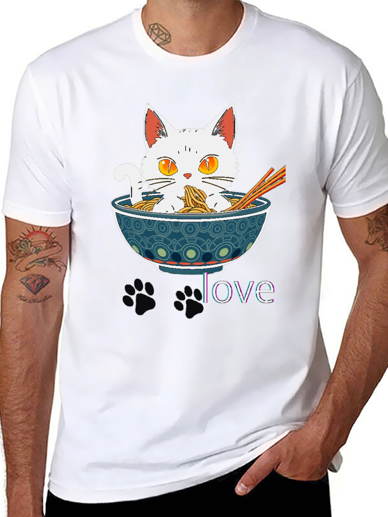 Black Cat Ramen Bowl T-Shirt - Funny & Stylish! view 8