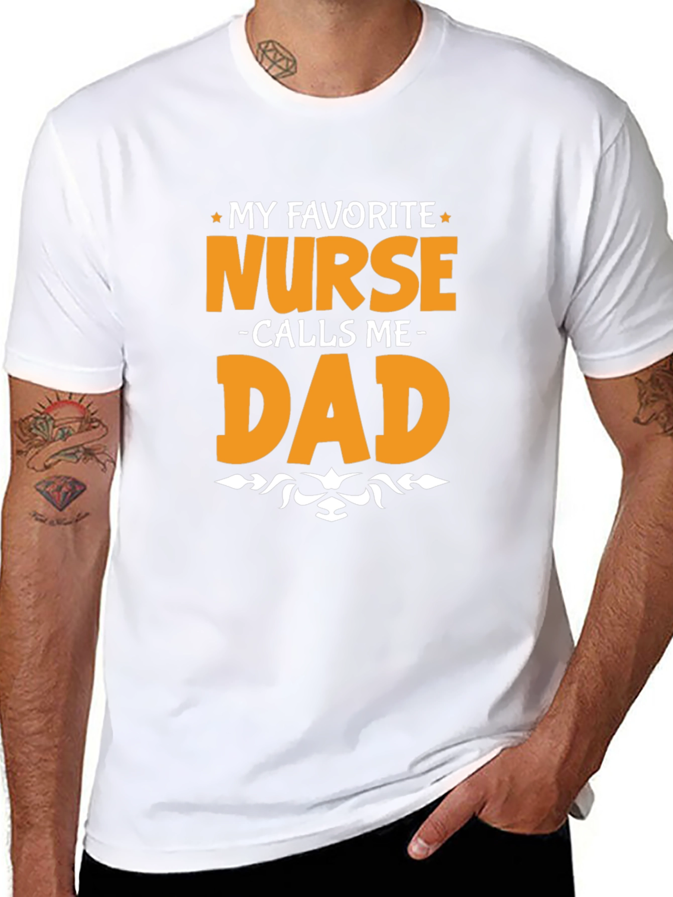 Black My Favorite Nurse Calls Me Dad T-Shirt view 8