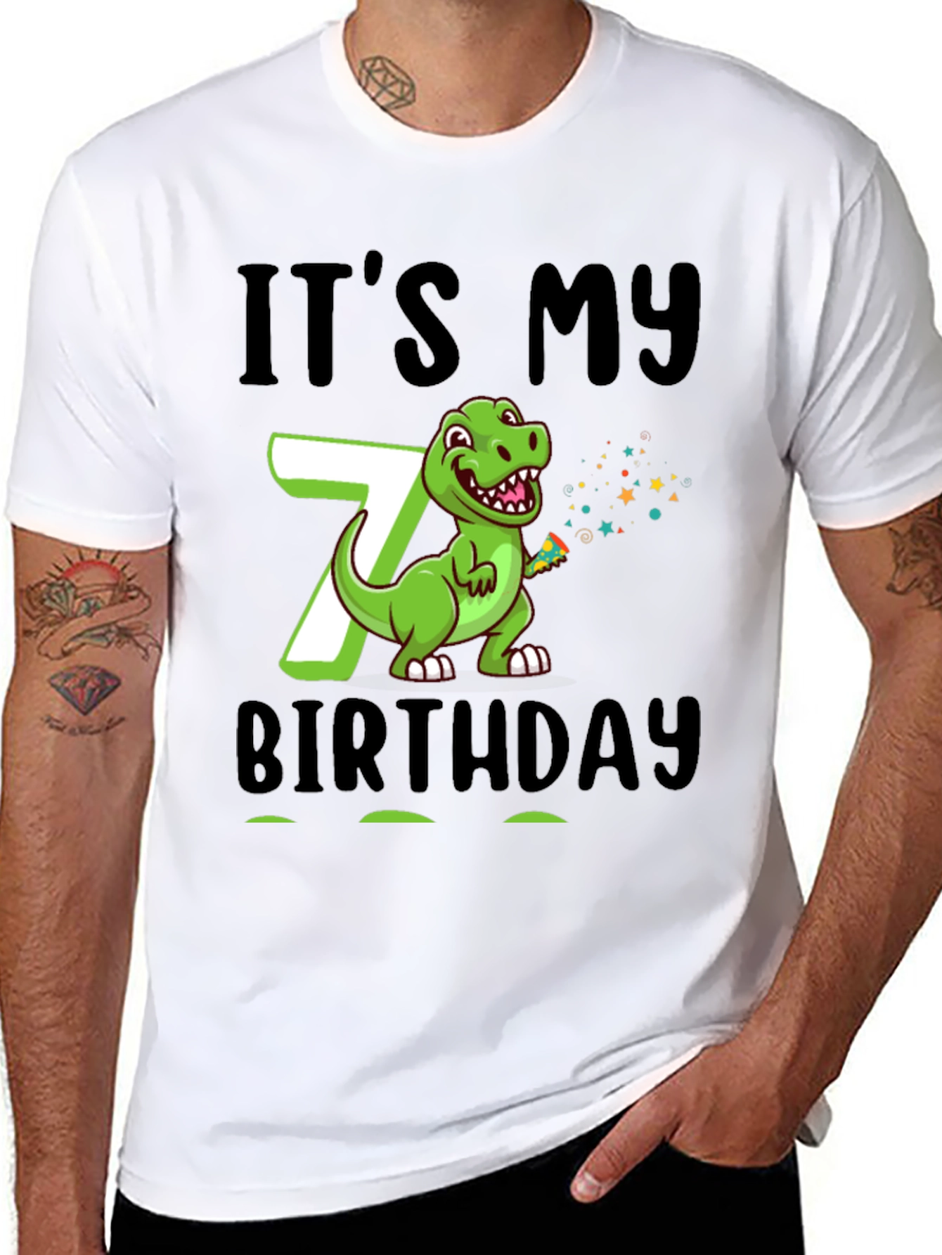 It's My 7th Birthday Dinosaur T-Shirt - 8