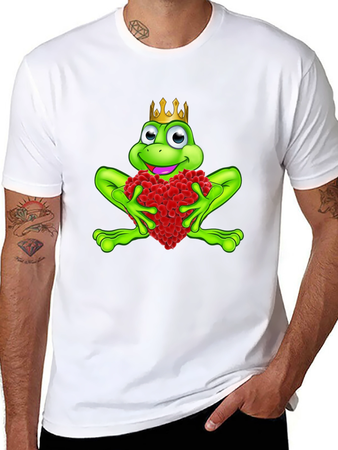 Black Frog Prince Heart T-Shirt - Men's Black Tee view 8
