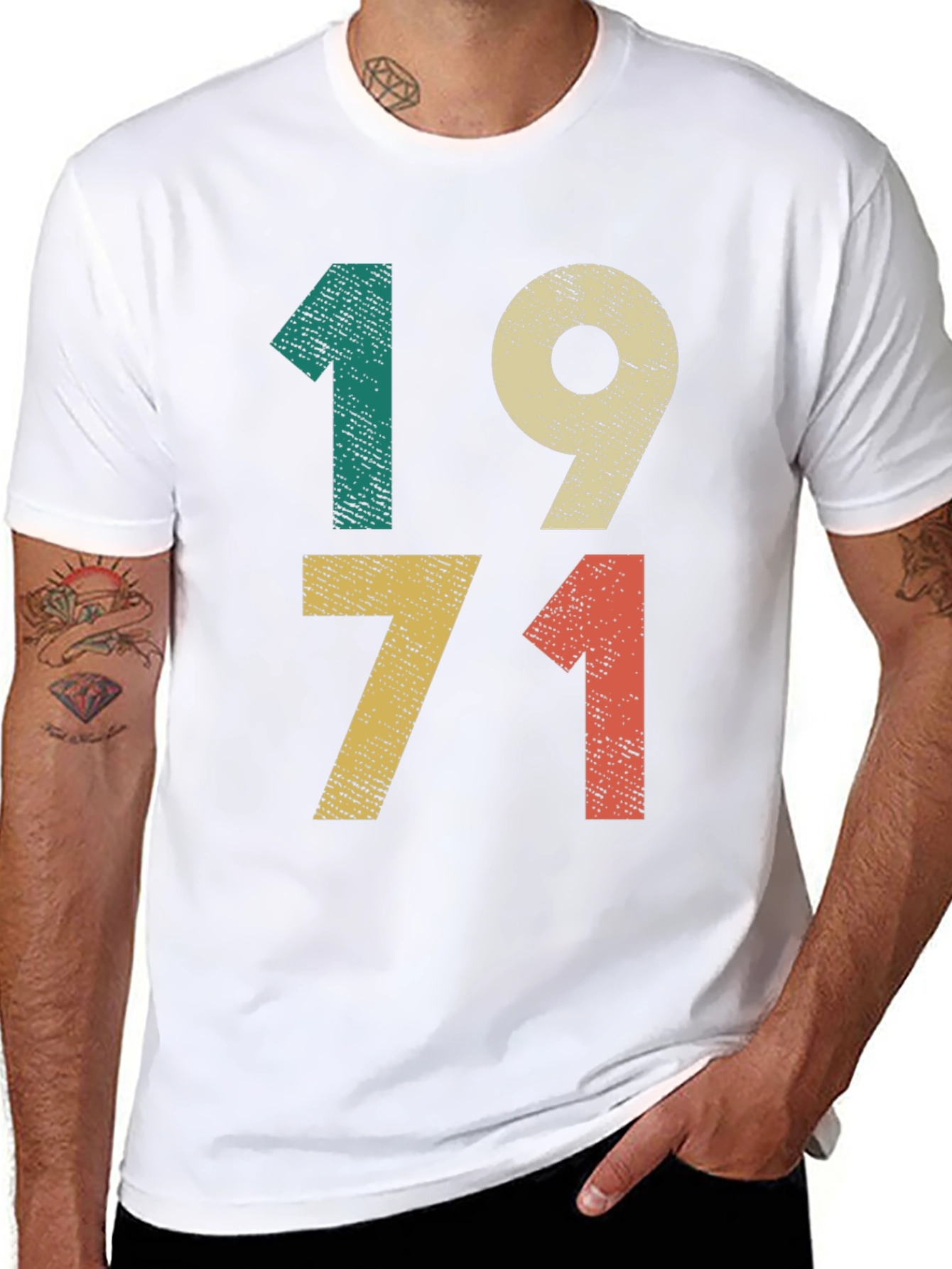 Black Retro 1971 T-Shirt - Vintage Style Birthday Tee view 8