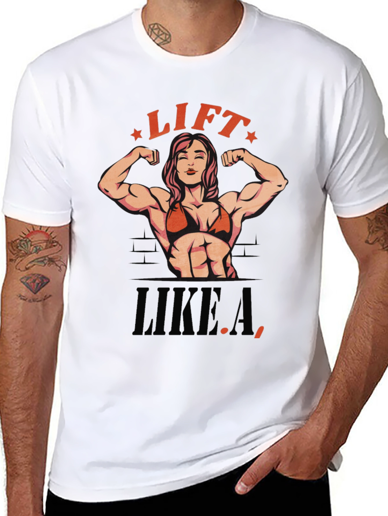 Black Lift Like A Woman T-Shirt - Black view 8