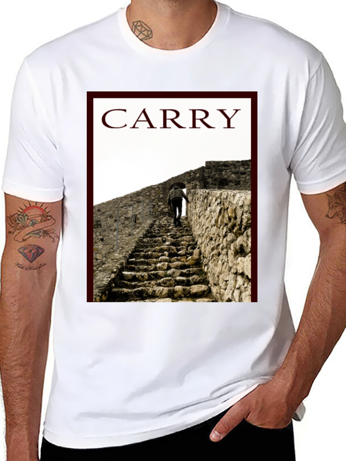Black Carry Graphic Tee - Climb Your Way Up! view 8