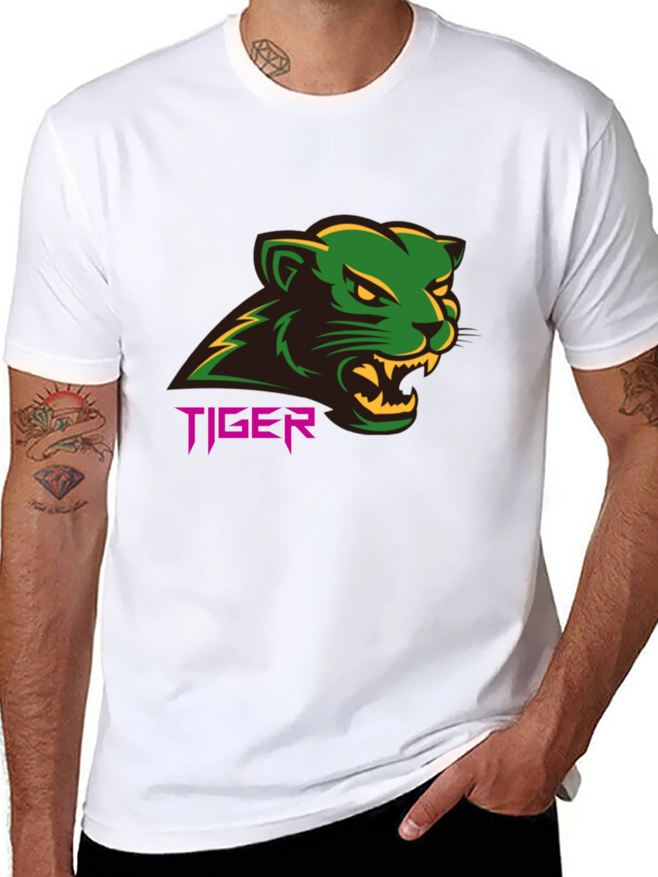 Black Tiger Graphic Tee - Bold Black T-Shirt view 8