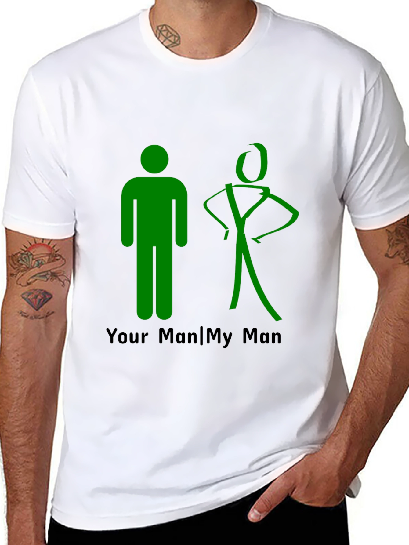 Black Your Man My Man Graphic Tee - Humorous T-Shirt view 8