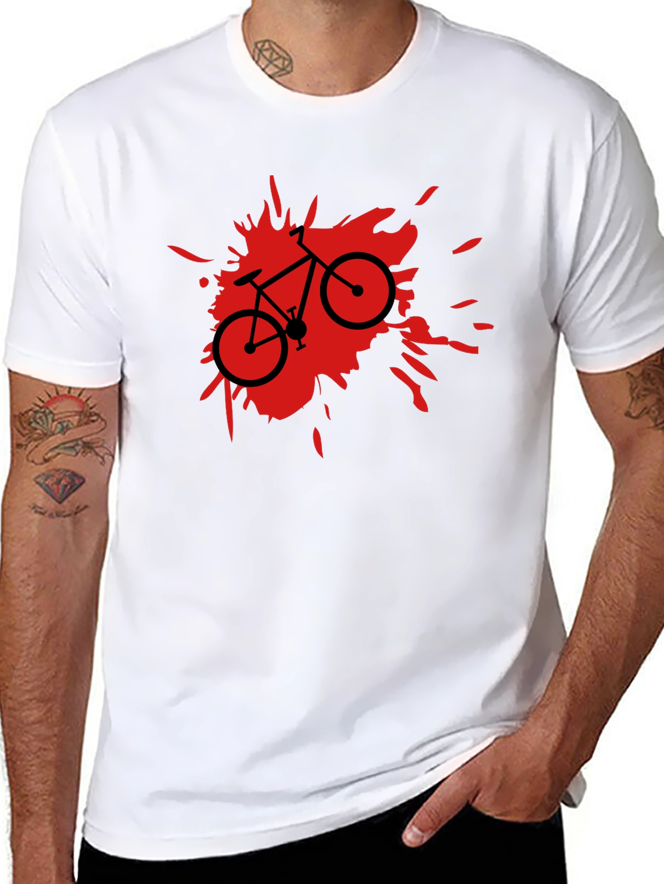 Black Bike Splash Graphic Tee - Cool Casual Wear view 8