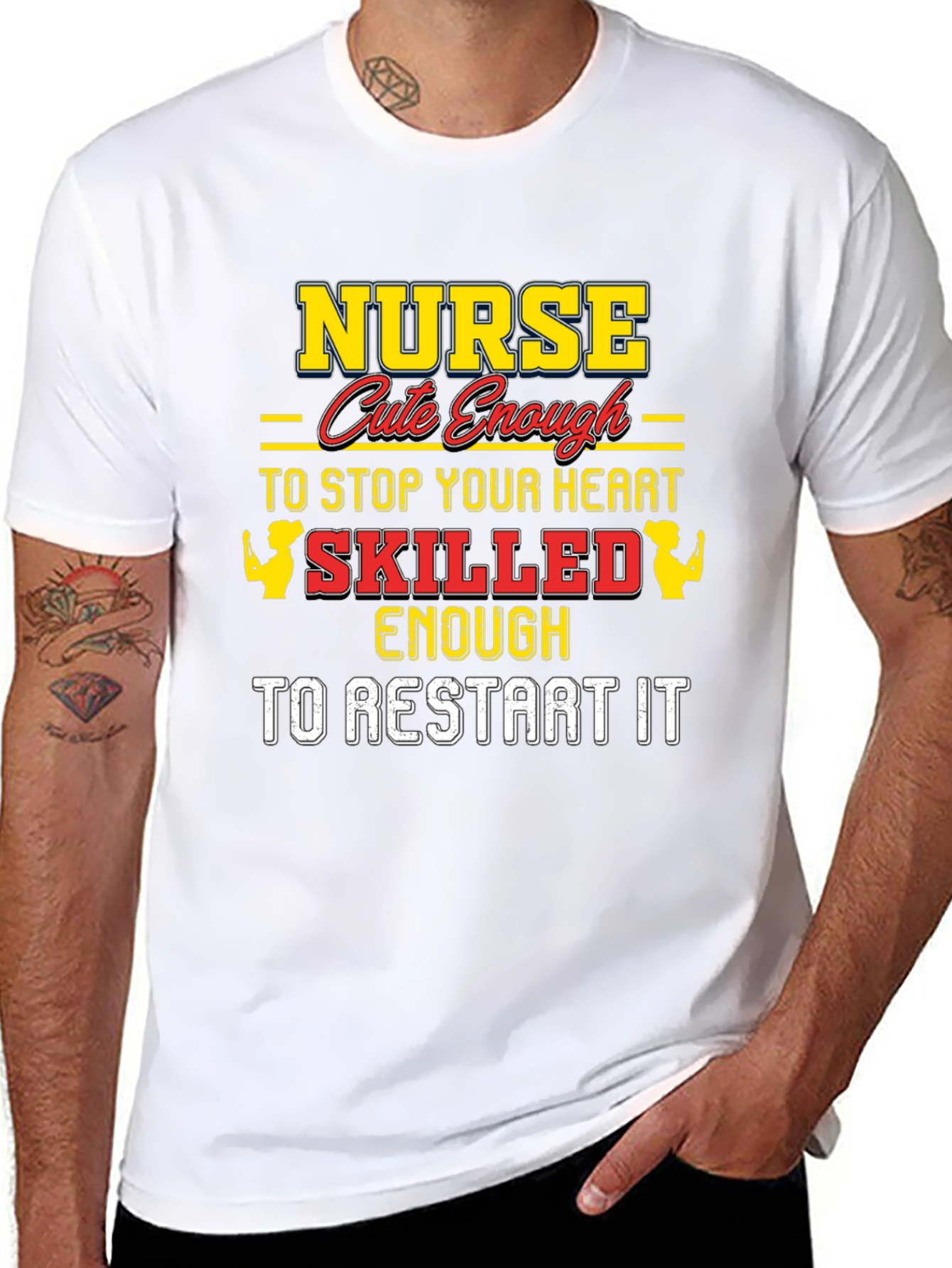 Black Nurse Cute Enough T-Shirt view 8