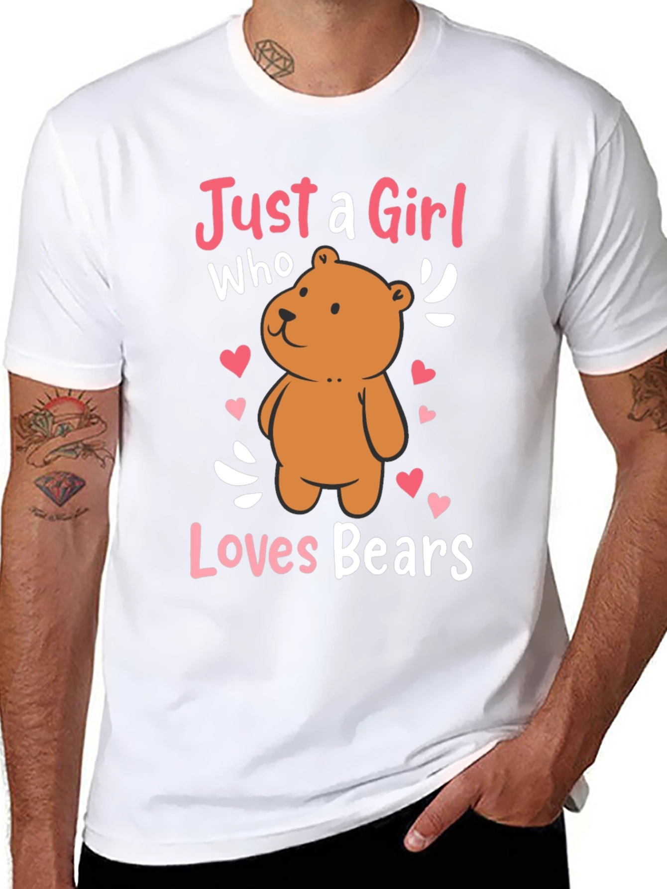 Black Just a Girl Who Loves Bears T-Shirt view 8