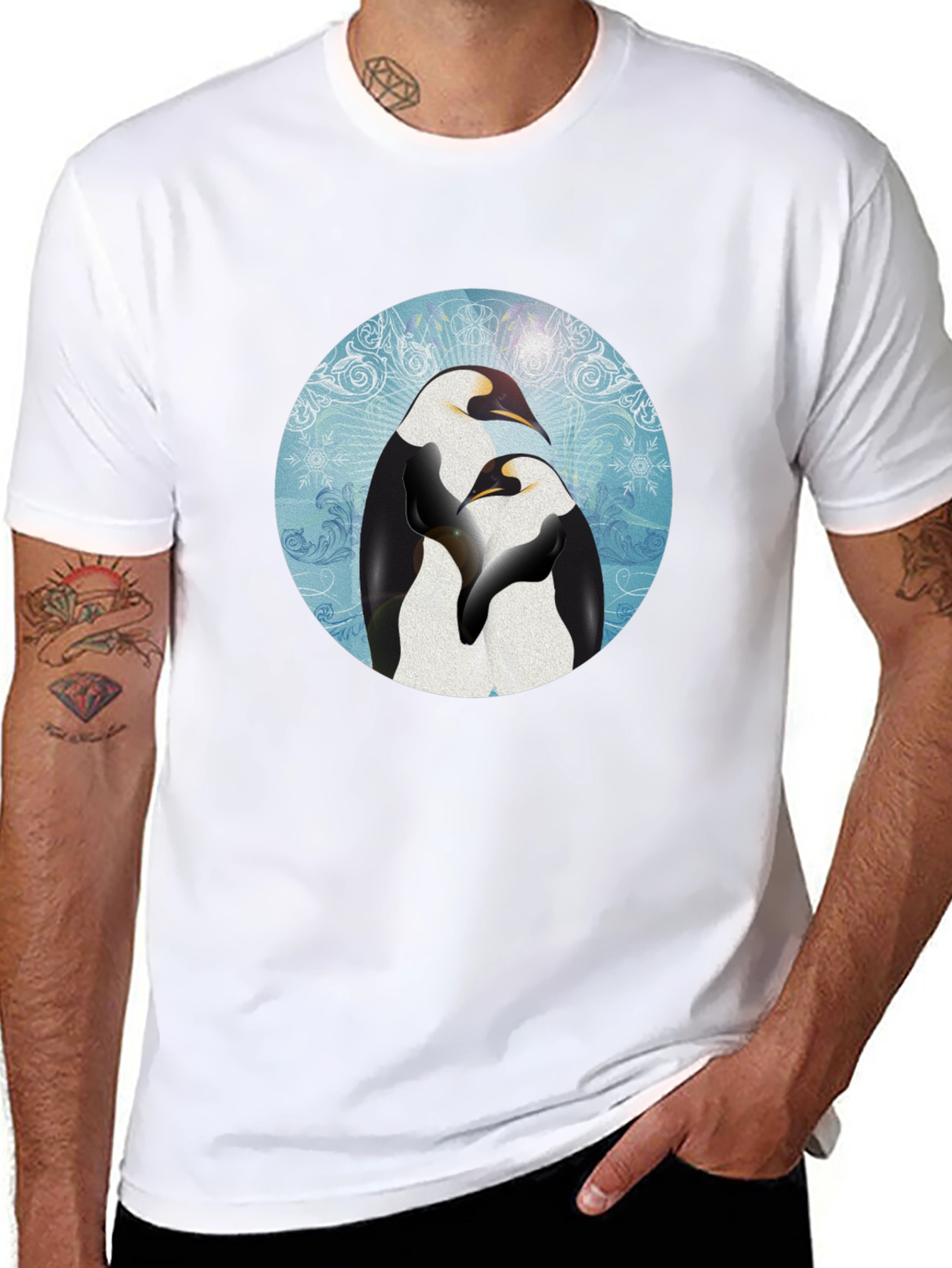 Black Penguin Love Graphic T-Shirt - Black view 8