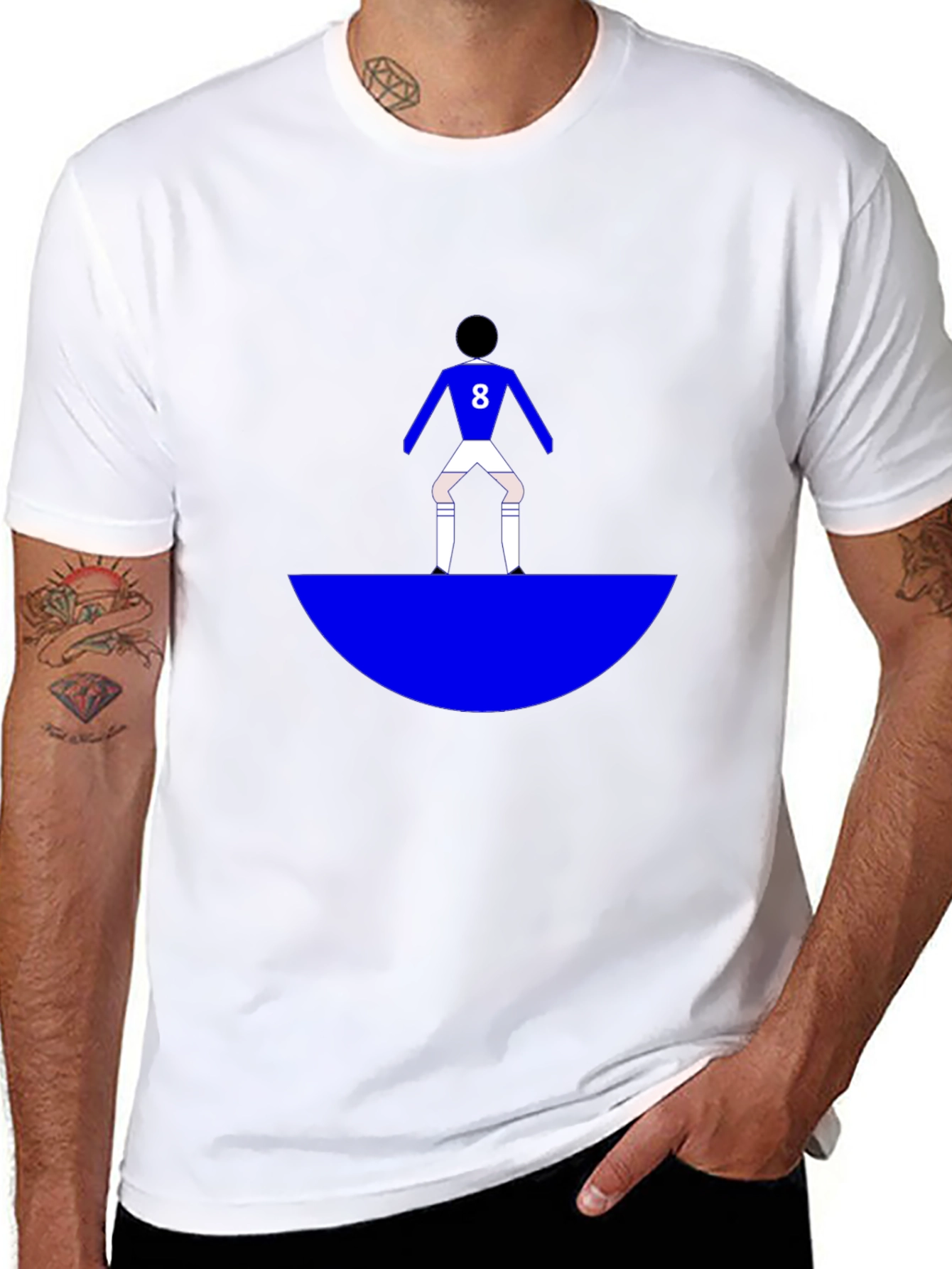 Black Soccer Player Graphic Tee - Black Cotton Blend T-Shirt view 8