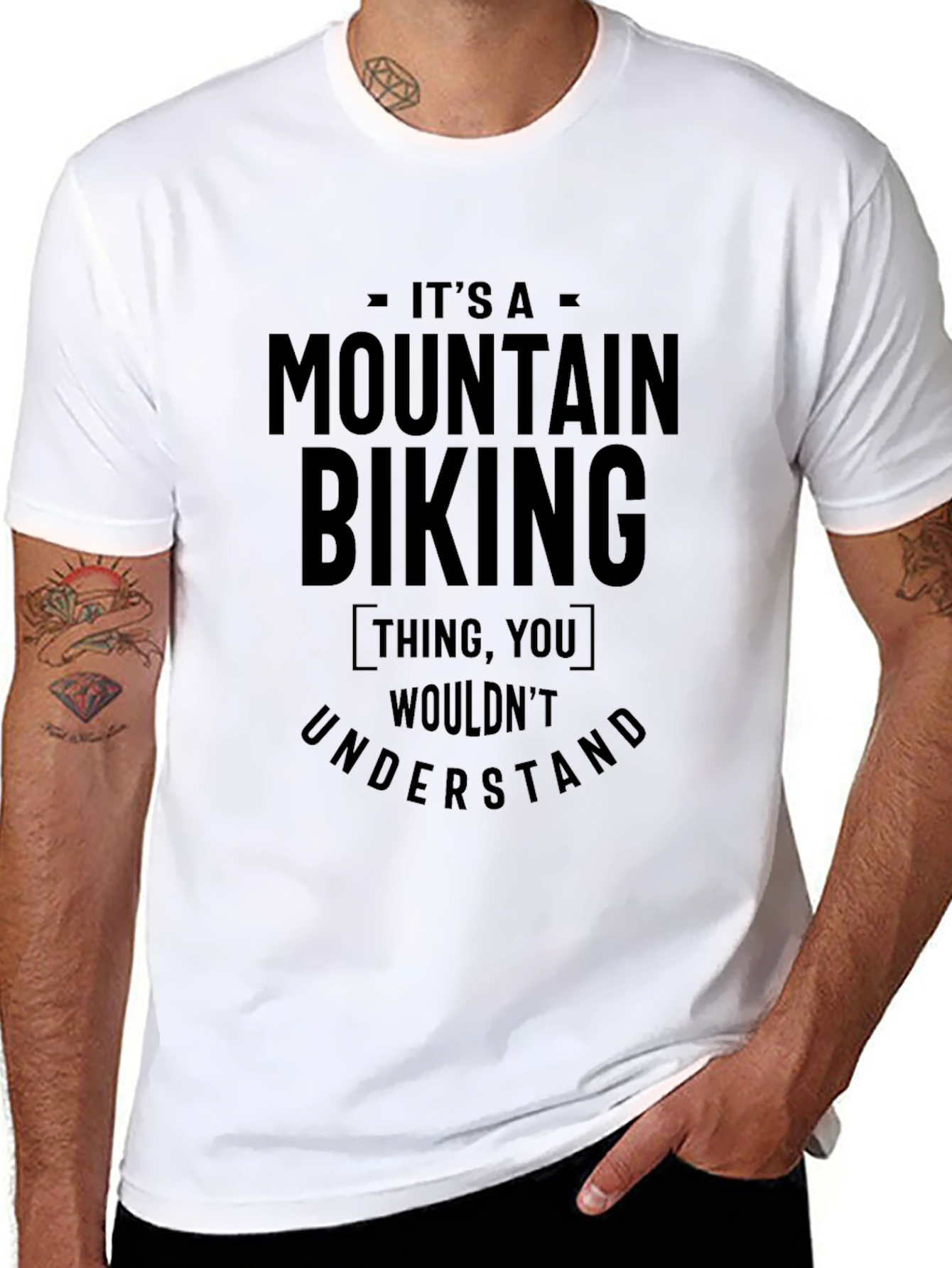 Black Mountain Biking Thing T-Shirt - Unique Graphic Tee view 8