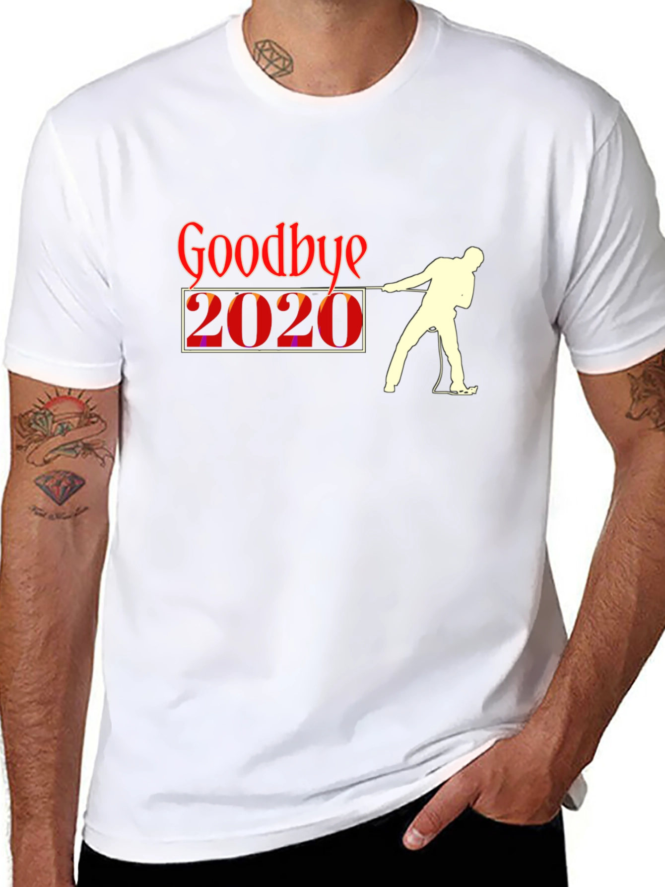 Black Goodbye 2020 Black Graphic T-Shirt view 8