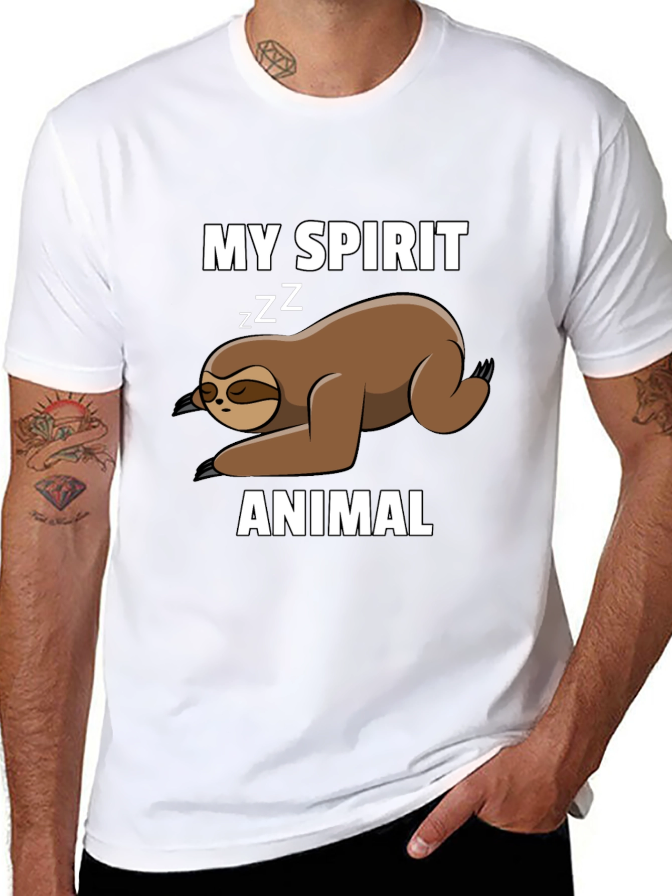 Black My Spirit Animal Sloth T-Shirt view 8