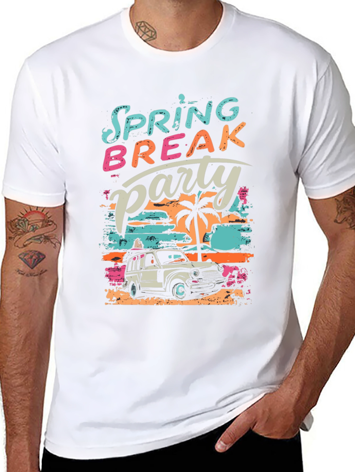 Black Spring Break Party Graphic T-Shirt view 8