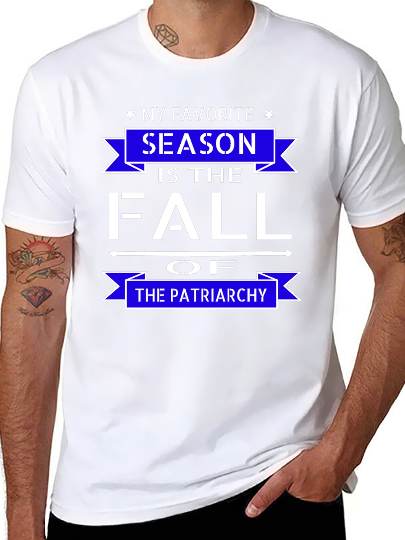 Black My Favorite Season is the Fall of the Patriarchy T-Shirt view 8