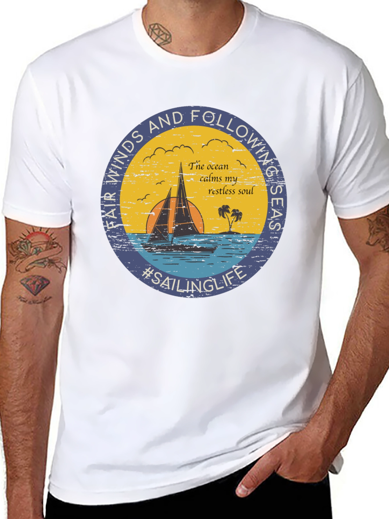 Black Sailing Life Graphic Tee - Fair Winds & Following Seas view 8