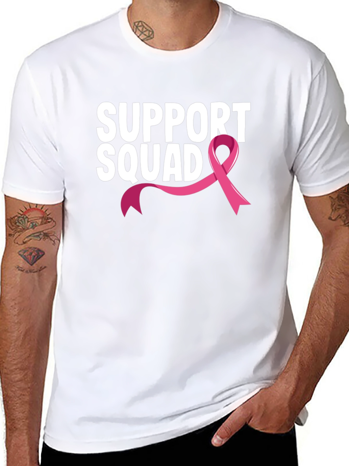 Black Support Squad Breast Cancer Awareness T-Shirt view 8