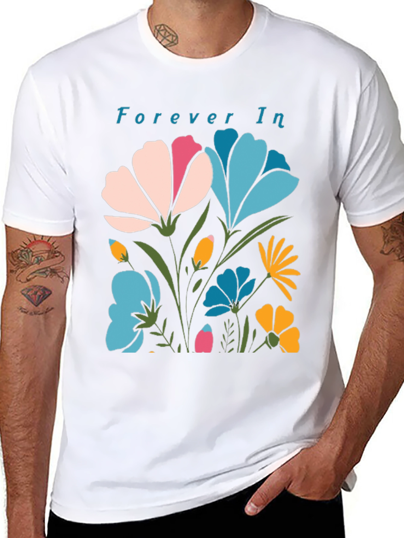 Black Forever In Floral T-Shirt view 8