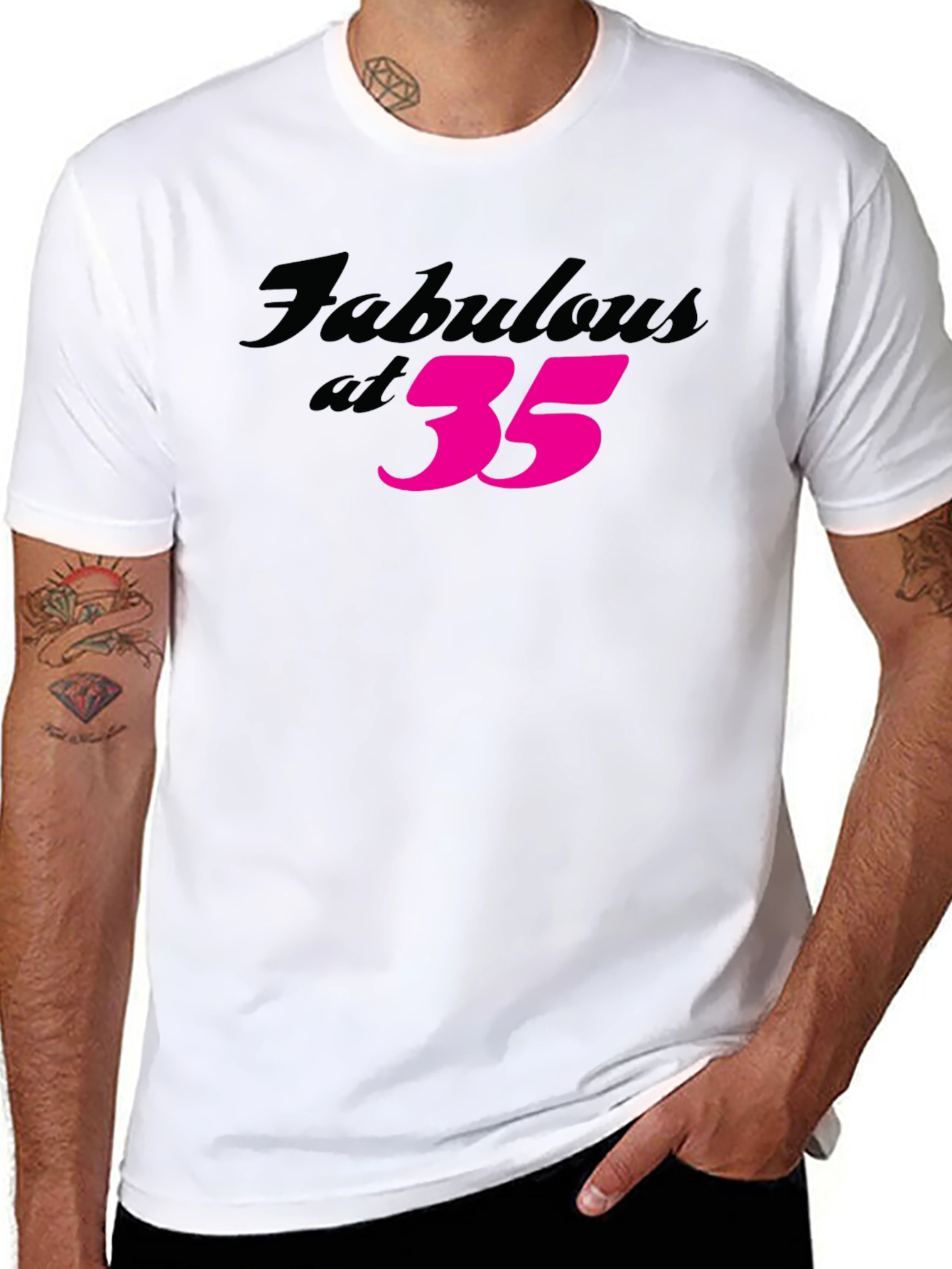 Black Fabulous at 35 Birthday T-Shirt view 8