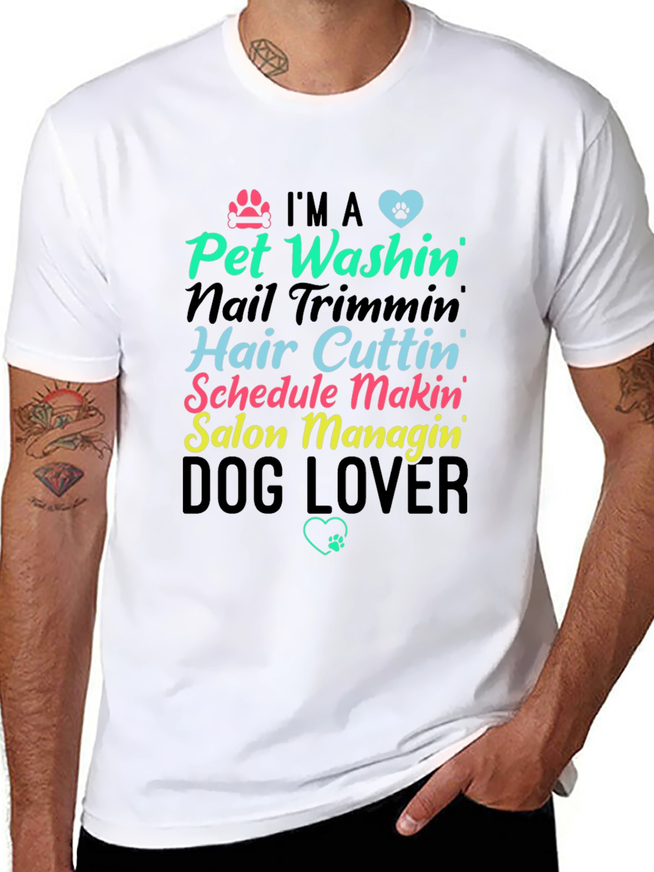 Black Pet Groomer Graphic T-Shirt view 8