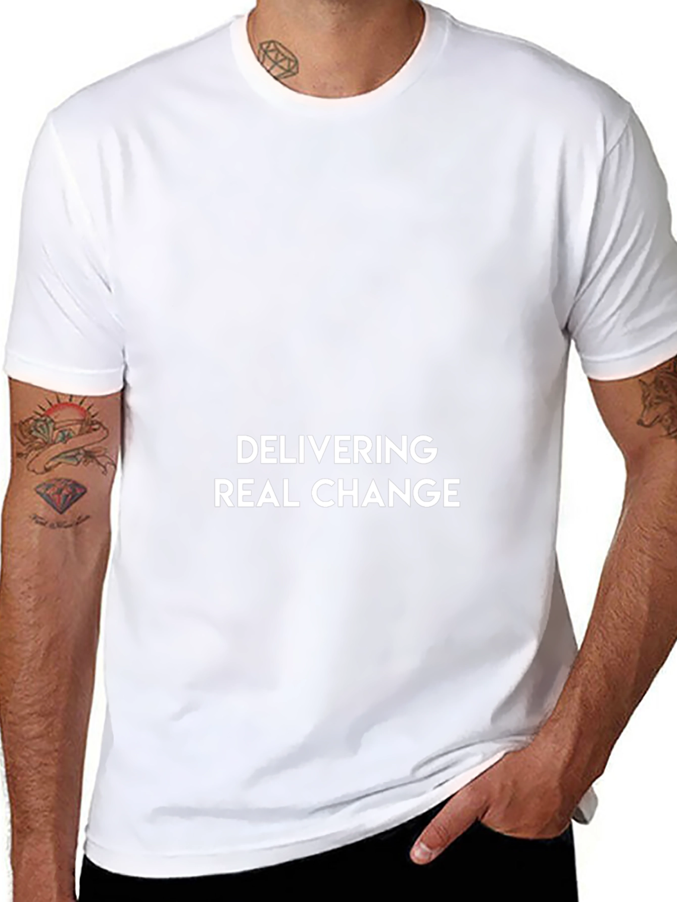 Black Delivering Real Change Black Graphic T-Shirt view 8