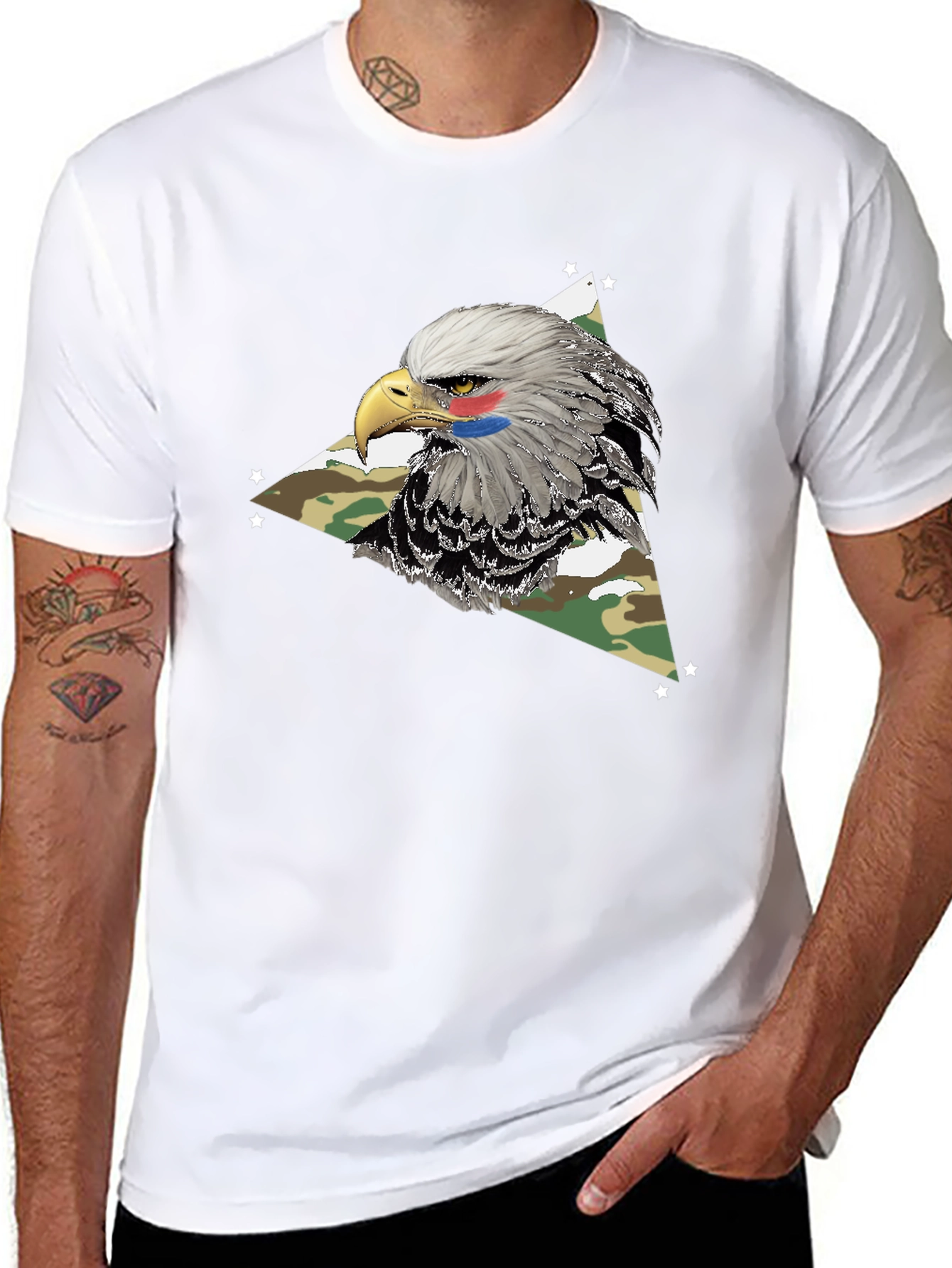 Black Eagle Camo Graphic Tee - Patriotic Style view 8