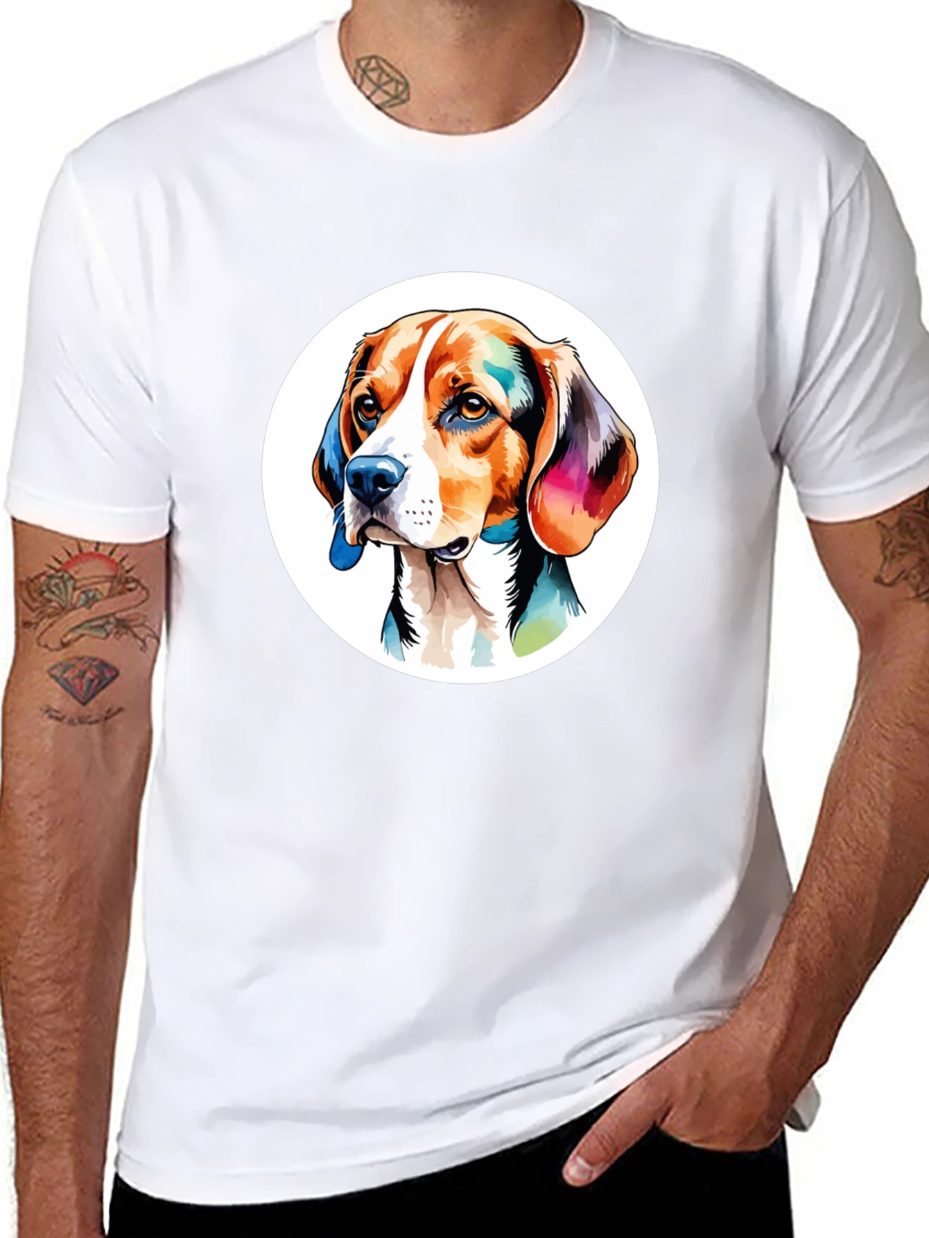 Black Dog Art Graphic Black T-Shirt view 8